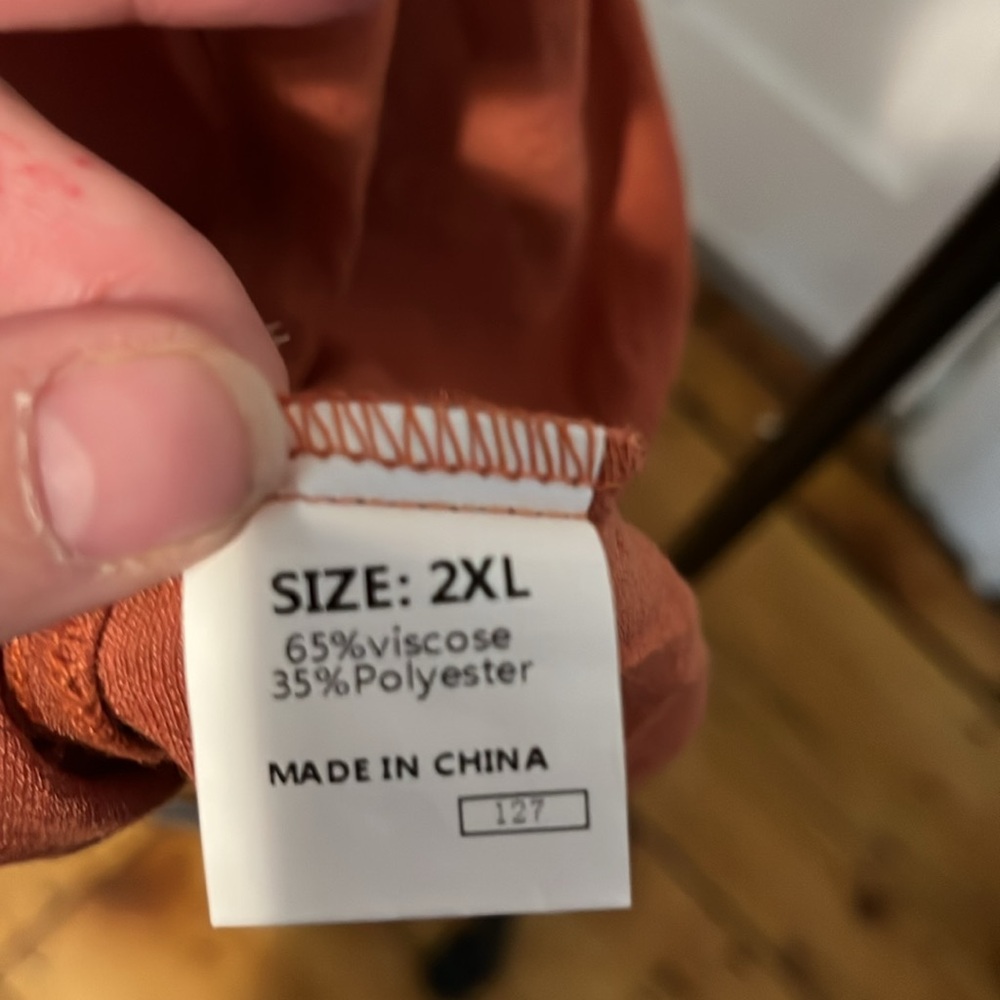 Rust Puff Sleeve Ruched Tunic - Picture 8 of 8